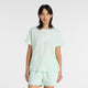 New balance sport essentials jersey logo t-shirt dames t-shirt - cosmic jade