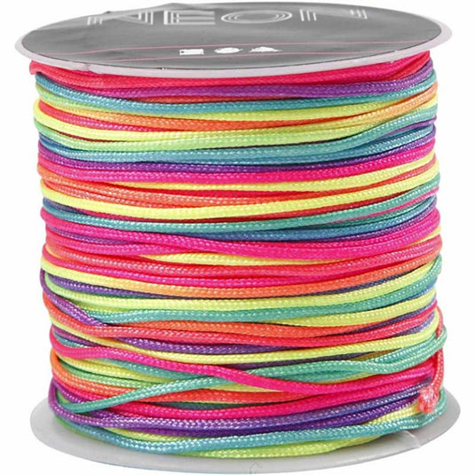 Creativ company cc macramé koord 1 mm multi neon 28 m