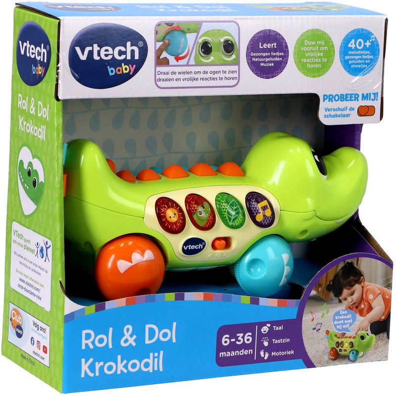 Chargez l'image dans la visionneuse de la galerie, Vtech baby dierenvriendjes krokodil - educatief baby speelgoed - activiteitenroller met lichts- en geluidseffecten - cadeau - vanaf 6 maanden
