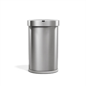 Simplehuman halfronde afvalbak van 45 liter met sensor - bewegingsgestuurde - zilver - geborsteld rvs
