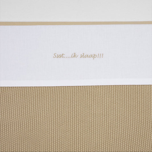 Meyco baby ssst...ik slaap!! ledikant laken - sand - 100x150cm - 0.3 tog