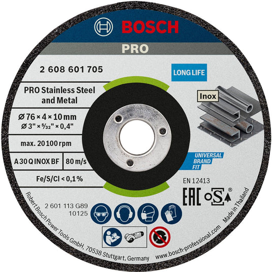 Bosch accessories 2608601705 2608601705 afbraamschijf recht diameter 76 mm boordiameter 10 mm 2 stuk(s)