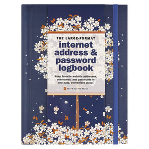 Comellopeter pauper peter pauper internet password logbook - falling blossoms - met elastieksluiting - large 16x21 cm