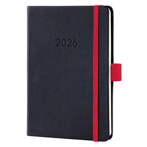 Sigel weekagenda 2026 conceptum - formaat a6 - zwart rood - hardcover - si-c2609