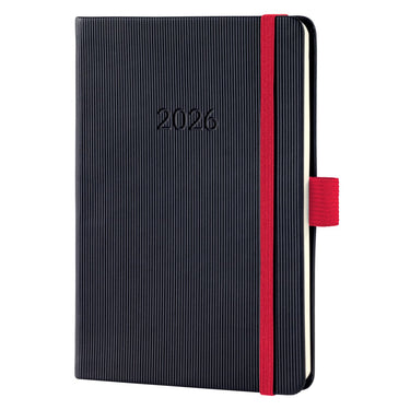 Sigel weekagenda 2026 conceptum - formaat a6 - zwart rood - hardcover - si-c2609