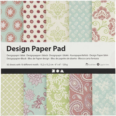 Creativ company http: www.cchobby.nl design-papierblok-vel-15-2x15-2-cm-120-gr-mint-groen-paars-50-vel-1-doos