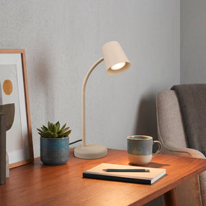 Briloner skriva - tafellamp - bureaulamp - met snoer - draaibaar tafellampje - excl. gu10 - 13 x 38,5 cm - beige