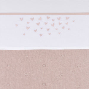 Meyco baby hearts ledikant laken - soft pink - 100x150cm - 0.3 tog