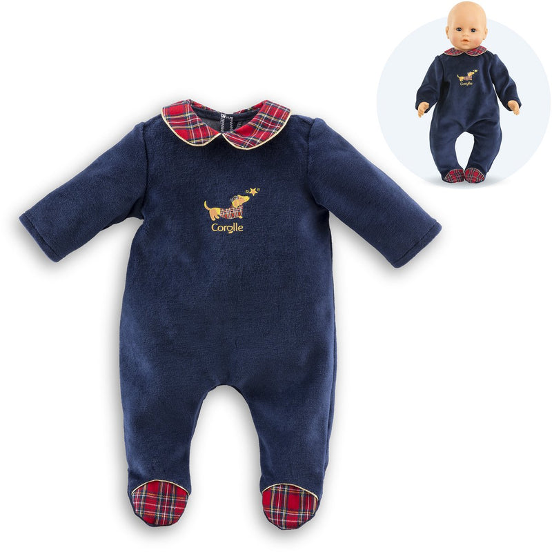 Afbeelding laden in galerijviewer, Corolle poppen pyjama - marineblauw - poppenkleding 42cm.

