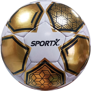 Sportx voetbal goud wit star metallic 330-350gr, 21cm