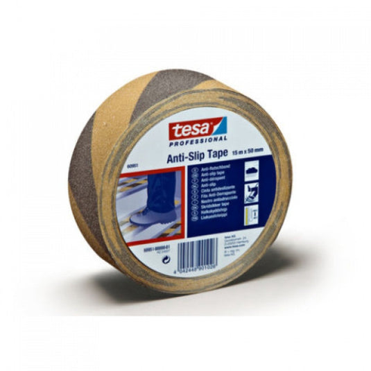 Tesa professional tesa - zelfklevende antisliptape - 15m - geel-zwart - 50mm breed