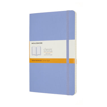 Moleskine classic notitieboek - large - softcover - gelinieerd - hortensia blauw
