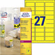 Merkloos sans marque etiketten avery 63,5x29,6 geel pak 675 stuks