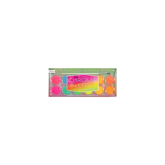Ooly - chroma blends - neon aquarelverfset - 12 kleuren met penseel