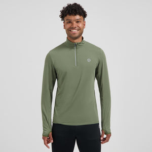 Rogelli core heren hardloopshirt - lange mouw - duimgat - groen