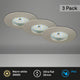 Briloner attach one - inbouwspots set van 3 - ip44 (badkamer) - 3 x led 5w 400lm - lichtkleur: warm wit - inbouwdiepte: 30mm - inbouwmaat: 60mm - product: ø75mm - mat nikkel