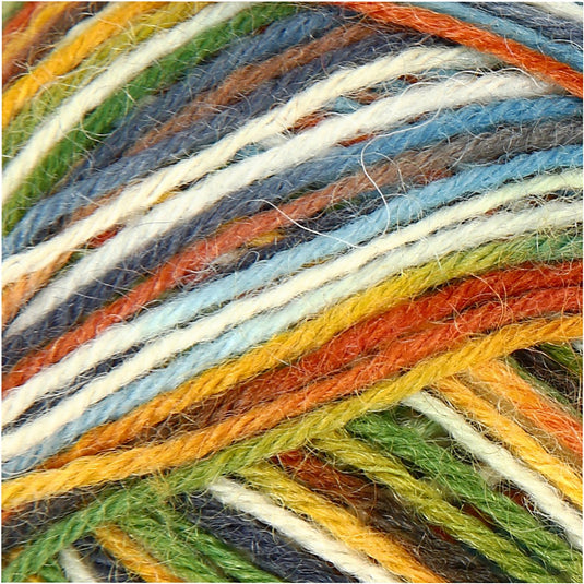 Creativ company cc creotime sokkenwol 50gr multigekleurd groen blauw