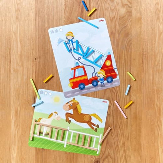 Haba ordeningsspel stabix houten educatief spel voor kinderen.