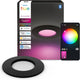 Philips hue dunne led inbouwspot - badkamerverlichting - gu10 fitting - bevat 1 inbouwspot - aanpasbaar wit en gekleurd licht - zwart - ip44: spatwaterdicht - ø: 90mm - slimme verlichting