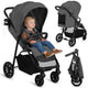 Lionelo emerald buggy wandelwagen – comfortabele ligpositie 91 cm – lichtgewicht eén-hand opvouwbaar – geschikt voor 6 maanden tot 4 jaar – xxl-capuchon upf50+ – gelagerde eva-wielen met vering – inclusief bekerhouder