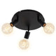 Briloner pearl - plafond spot 3-lichts - plafondlamp retro vintage - spotkoppen draaibaar - 3x e27 - max. 60w - metaal - zwart - ø 30cm