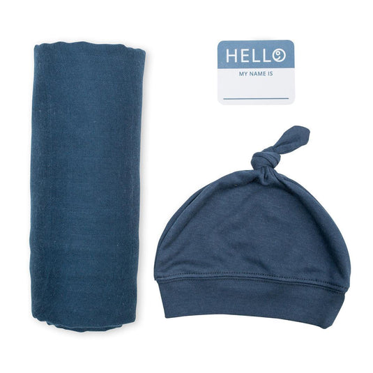 Lulujo hello world - swaddle mutsje - navy
