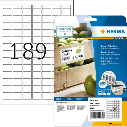 Herma 10900 a4 25,4x10 mm. powerhechting