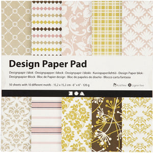 Creativ company cc design papier blok 15,2x15,2 cm 50 vel
