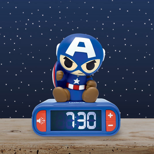 Lexibook captain america nachtlampje wekker met geluiden