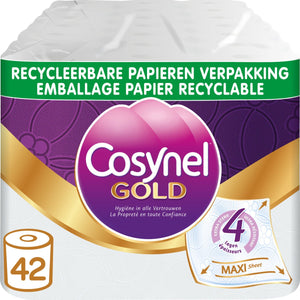 Cosynel toiletpapier - 42 rollen - gold wit (4-laags) - voordeelverpakking