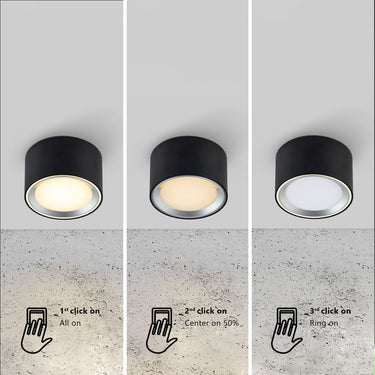 Nordlux fallon surface-downlight-3 step moodmaker™ dimming-zwart staal