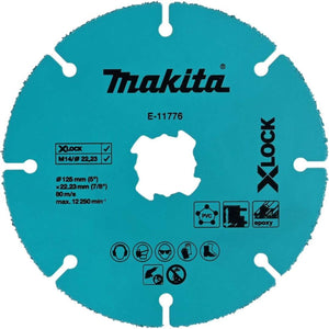 Makita trennscheibe 125mm uni.x-lock e-11776 doorslijpschijf recht 125 mm 1 stuk(s) gipskarton, pvc, vezelcement, kunst