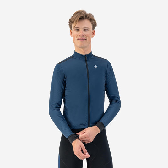 Rogelli core fietsshirt heren lange mouwen - wielershirt - comfort fit - blauw - maat m
