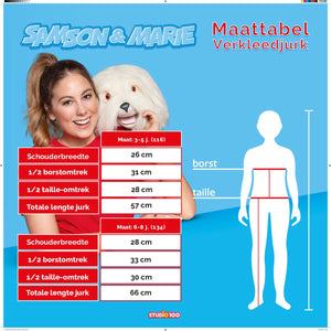 Samson marie verkleedkleding - verkleedjurk marie 6 8j - maat 134