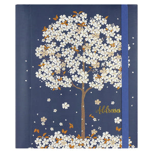 Peter pauper addressbook large - falling blossoms - met elastieksluiting - 16x21 cm