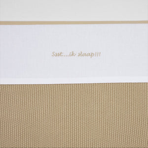 Meyco baby ssst...ik slaap!! ledikant laken - sand - 100x150cm - 0.3 tog