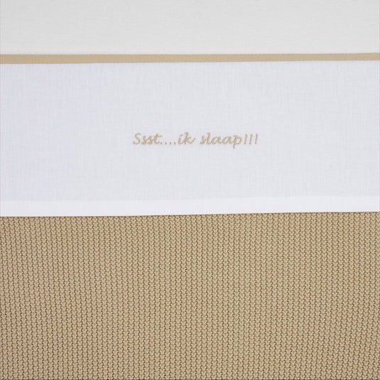 Meyco baby ssst...ik slaap!! ledikant laken - sand - 100x150cm - 0.3 tog