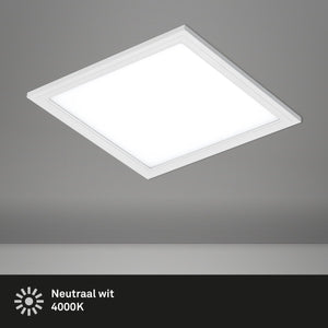 Briloner simple - led plafonniére - plafondlamp paneel - neutral wit licht 4.000 k - 1.300 lm - 12w - 29.5 x 29.5 cm - wit
