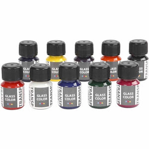 Creativ company glass color transparant glasverf kleur, 10x30ml
