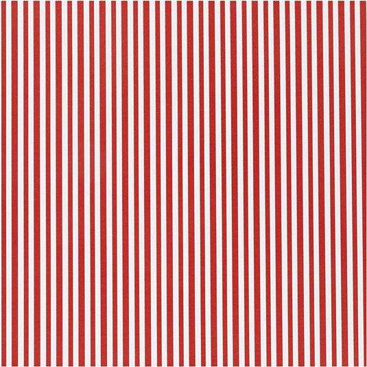 Creativ company inpakpapier, rood wit, strepen, b: 50 cm, 80 gr, 5 m 1 rol