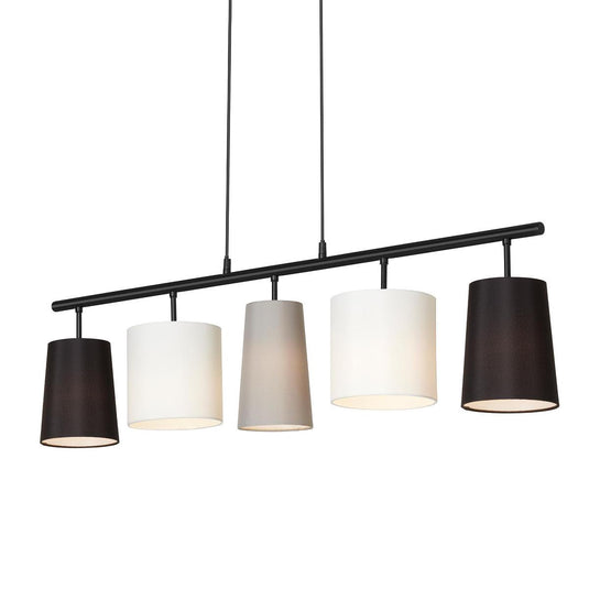 Briloner leuchten shades - hanglamp zwart - 5 lichts - textiele kap - ontwerp door kare