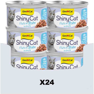 Gimcat 24 x 70 g - shinycat filets in broth tonijn + ansjovis