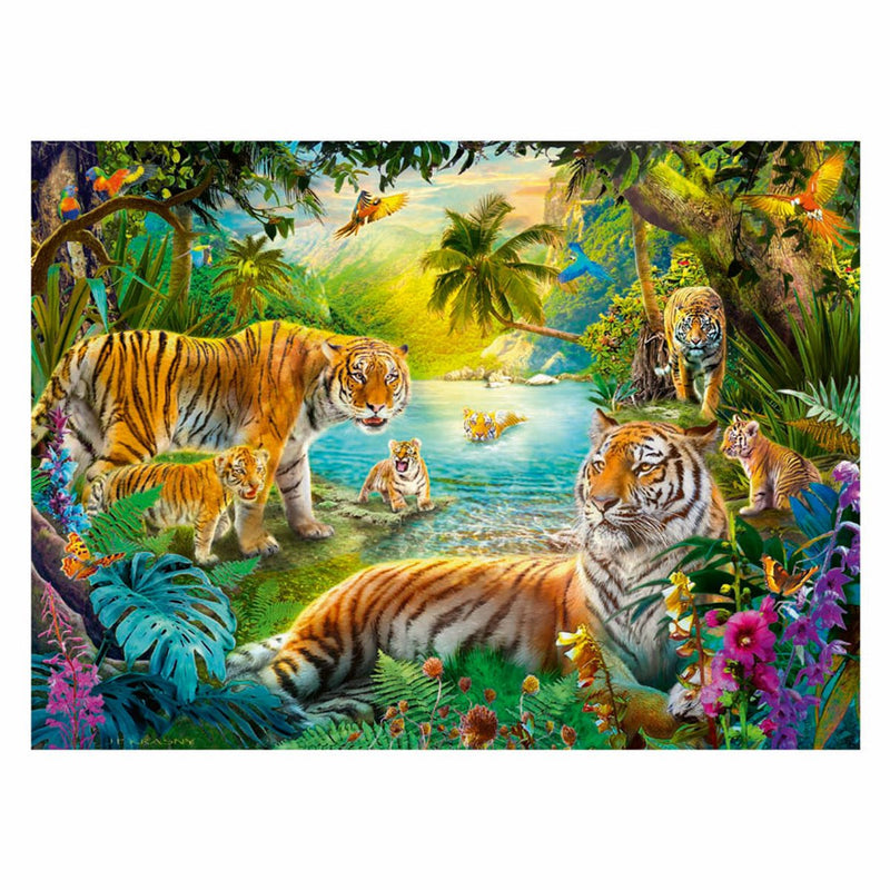 Chargez l'image dans la visionneuse de la galerie, Ravensburger legpuzzel tijgerfamilie in de oase - 500st.
