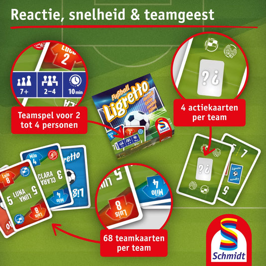 Schmidt ® - ligretto® fussball - voetbal - kaartspel - snel reactiespel - vanaf 7 jaar - 2-4 spelers