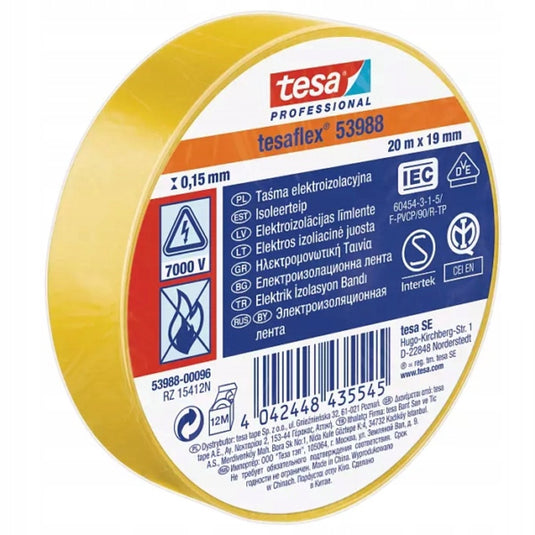 Tesa professional tesa isolatietape 19mm - 20 meter - geel