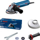 Bosch professional gws 12-125 s - haakseslijper - inclusief vibrationcontrol handgreep - beschermkap - clip-on beschermkap - opnameflens - spanmoer - pensleutel