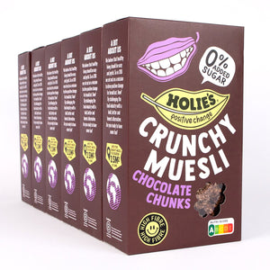 Holie's crunchy muesli chocolate chunks - suikervrij ontbijtgranen - 6x 400gr
