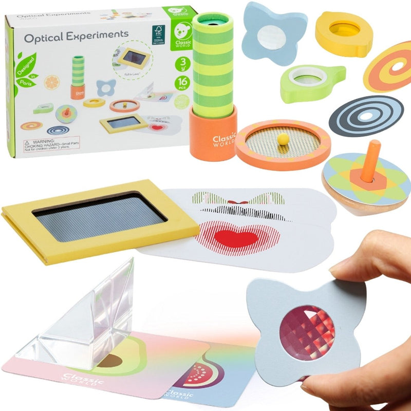 ギャラリービューアに画像をロードする, Lobbes speelgoed bv classic world optische experimenten houten speelset, 16dlg.

