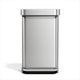 Simplehuman rechthoekige pedaalemmer - 45l - plastic deksel - met zakkenhouder - zilver rvs
