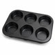 Kozie muffinvorm voor 6 muffins – pfas-vrij – anti-aanbak bakvorm – cupcakevorm – metaal – antraciet